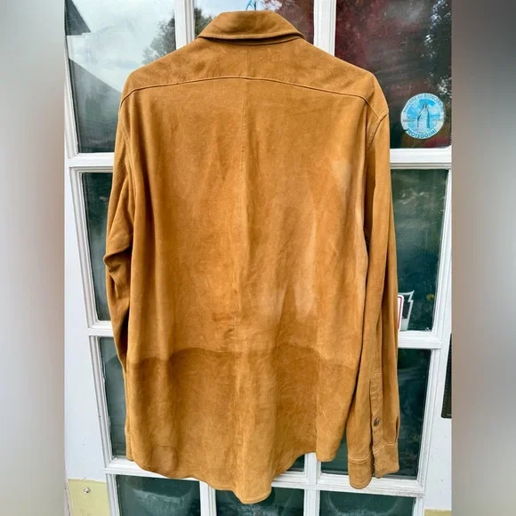 VTG Men’s Polo Ralph Lauren Carmel Suede Button Down sz M - Picture 3 of 15